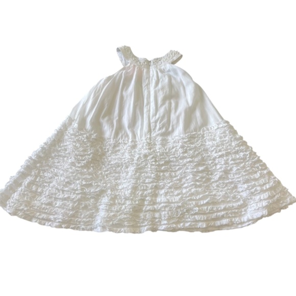 La Piccola Danza White Ruffled Beaded Trapeze Dress 3T - Picture 5 of 8